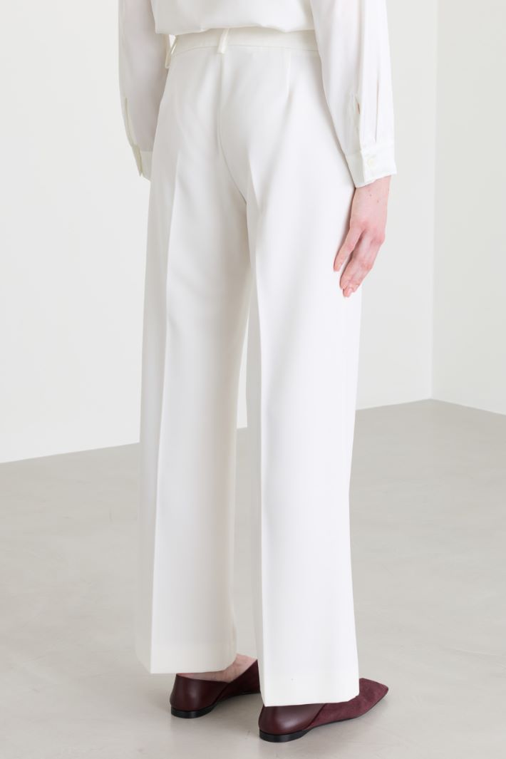 Straight-fit technical stretch trousers - WHITE - Intrend - 4