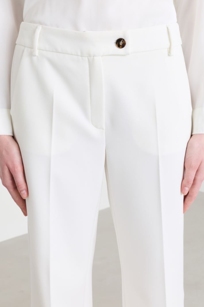 Straight-fit technical stretch trousers - WHITE - Intrend - 3