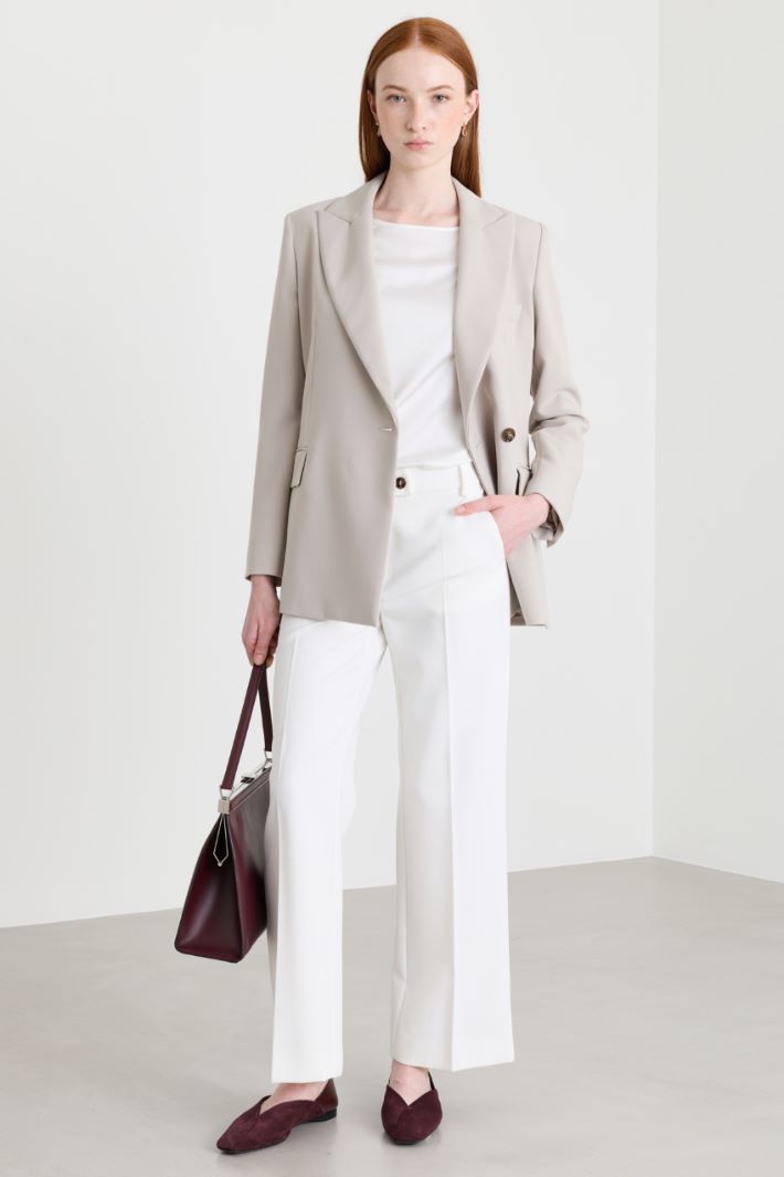 Straight-fit technical stretch trousers - WHITE - Intrend