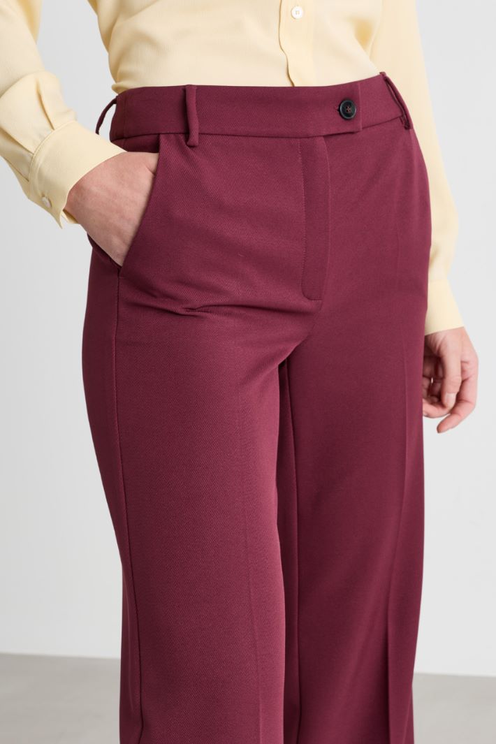 Pantalon droit en tissu stretch - BORDEAUX - Intrend - 3