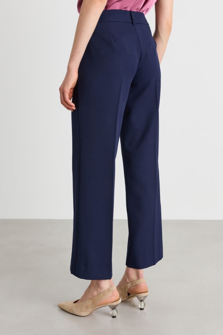 Straight-fit technical stretch trousers - BLUE - Intrend - 4