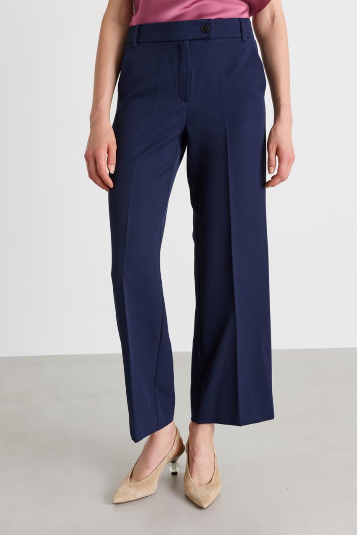 Straight-fit technical stretch trousers - BLUE - Intrend - 2