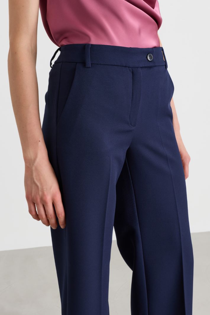 Straight-fit technical stretch trousers - BLUE - Intrend - 3