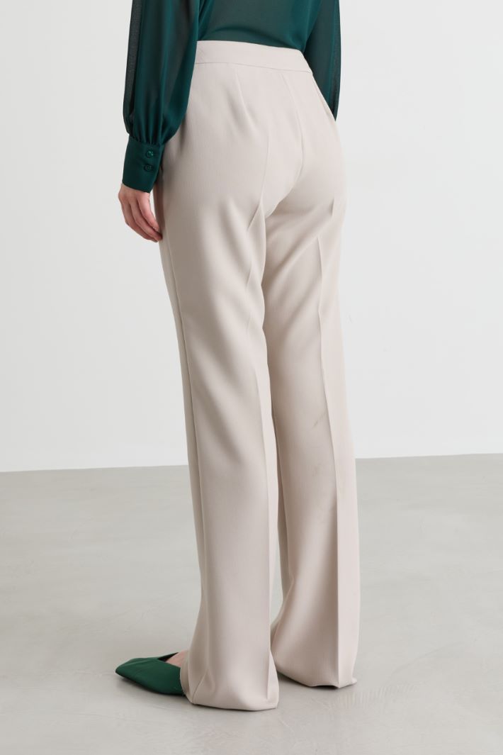 Flared stretch trousers - BEIGE - Intrend - 4