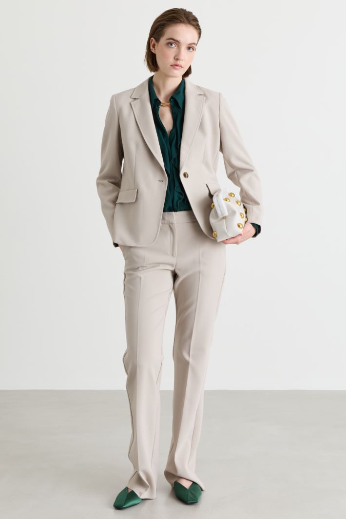 Flared stretch trousers - BEIGE - Intrend