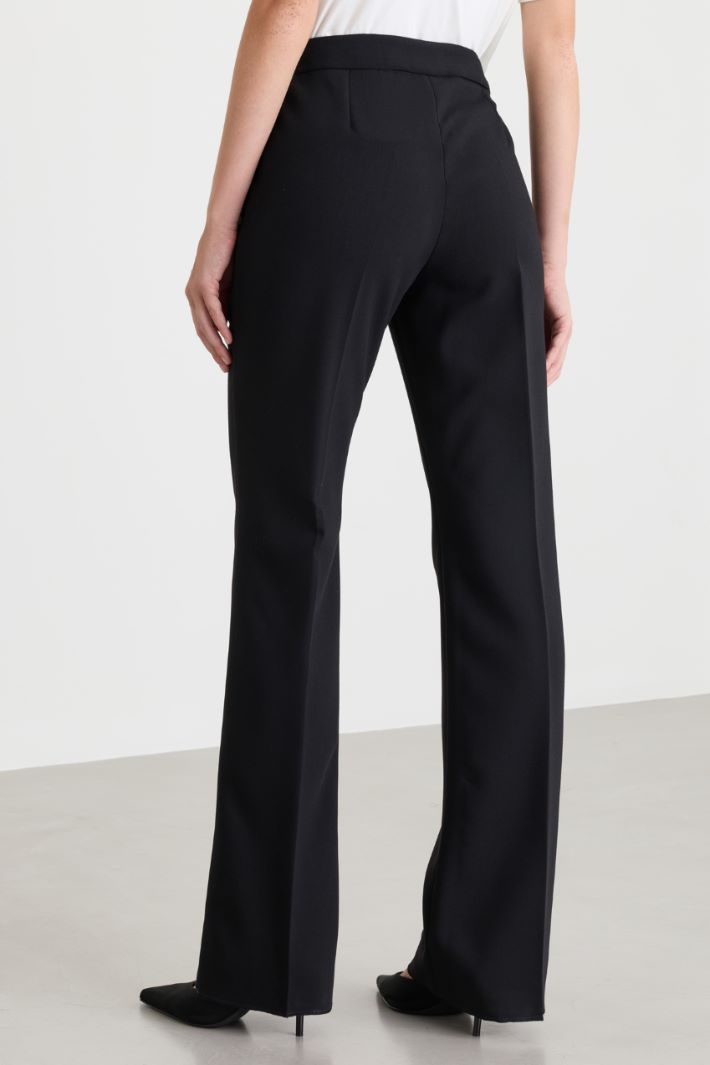 Flared stretch trousers - BLACK - Intrend - 4