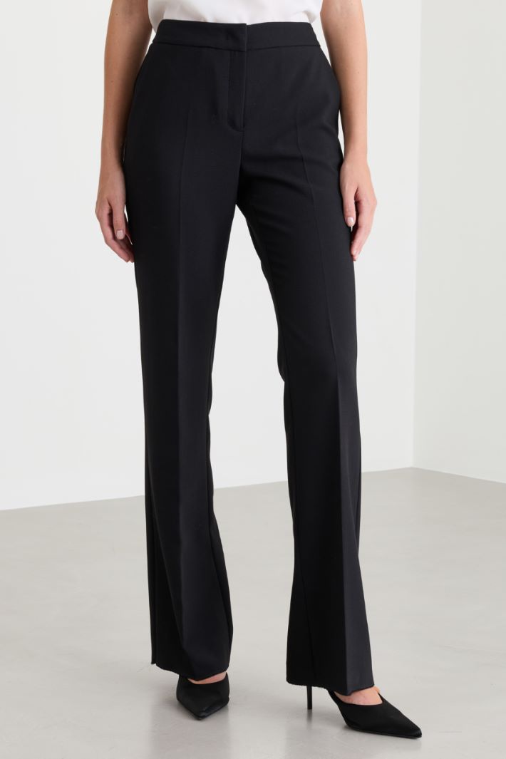 Flared stretch trousers - BLACK - Intrend - 2