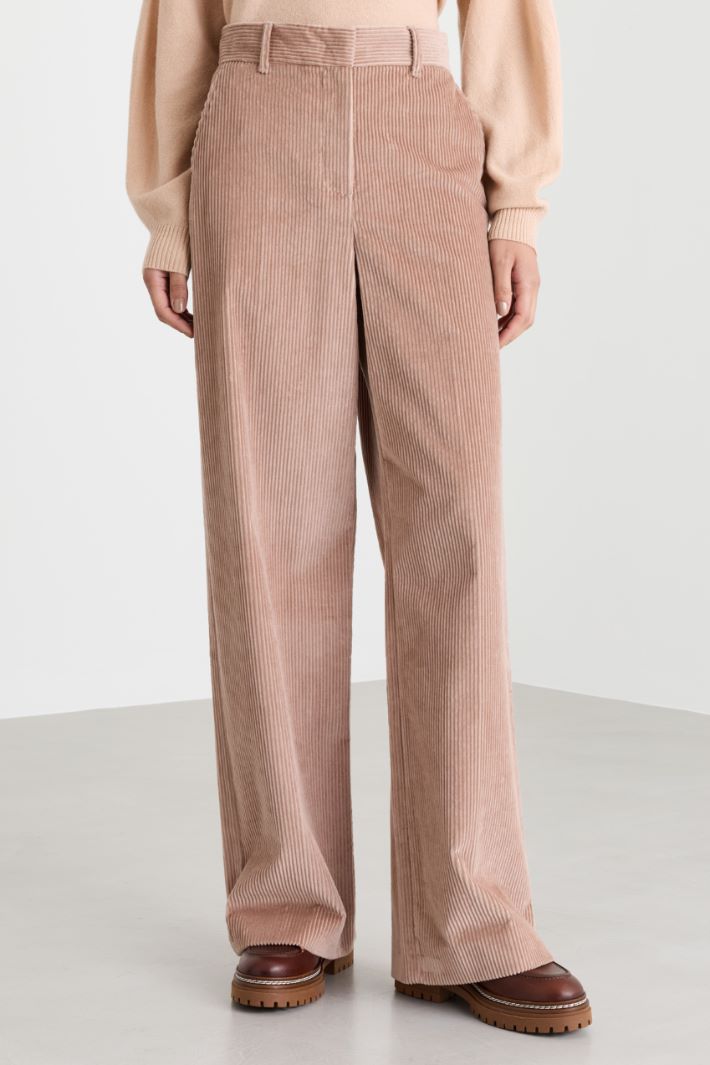 Pantalone ampio in velluto a coste - ROSA - Intrend - 2