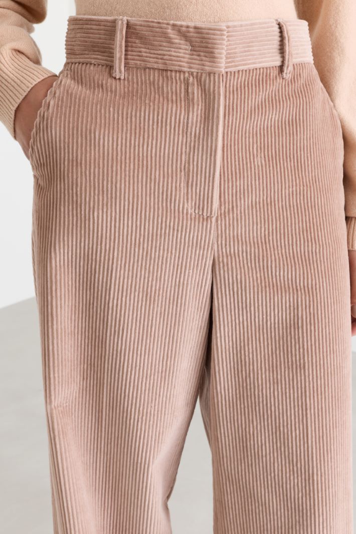 Pantalone ampio in velluto a coste - ROSA - Intrend - 3