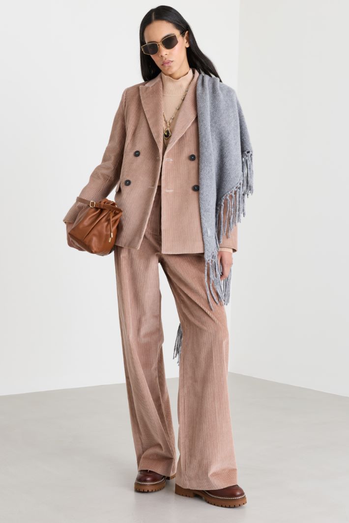 Pantalone ampio in velluto a coste - ROSA - Intrend