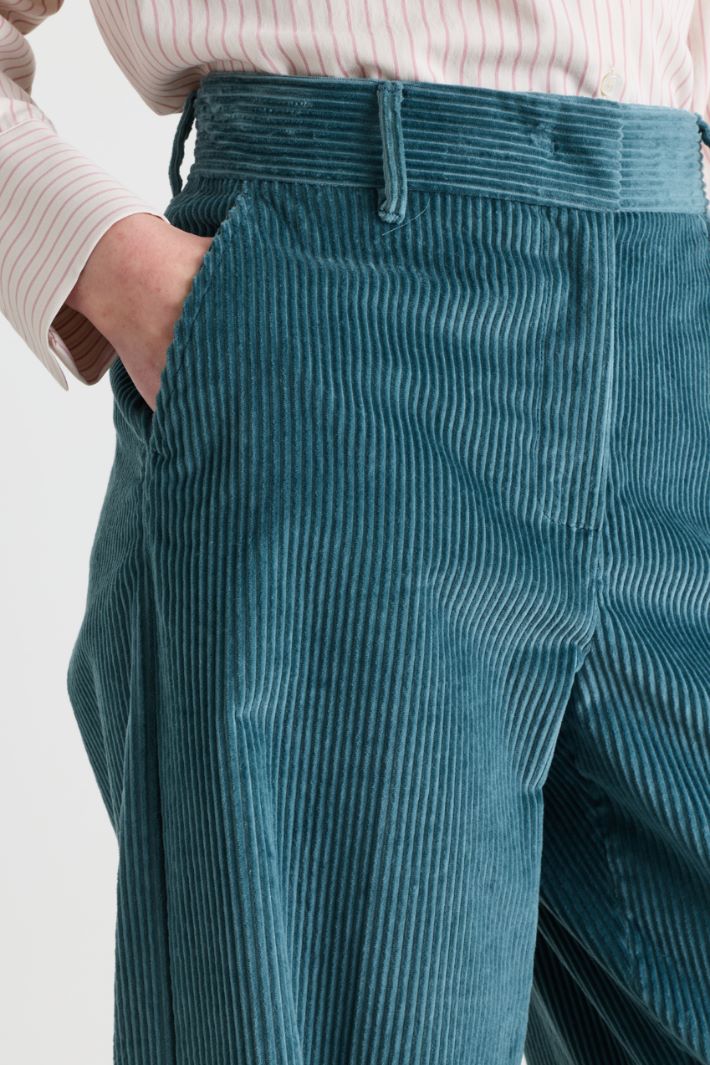 Pantalone ampio in velluto a coste - BLU - Intrend - 3