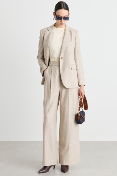 Wide-leg flannel trousers - Intrend