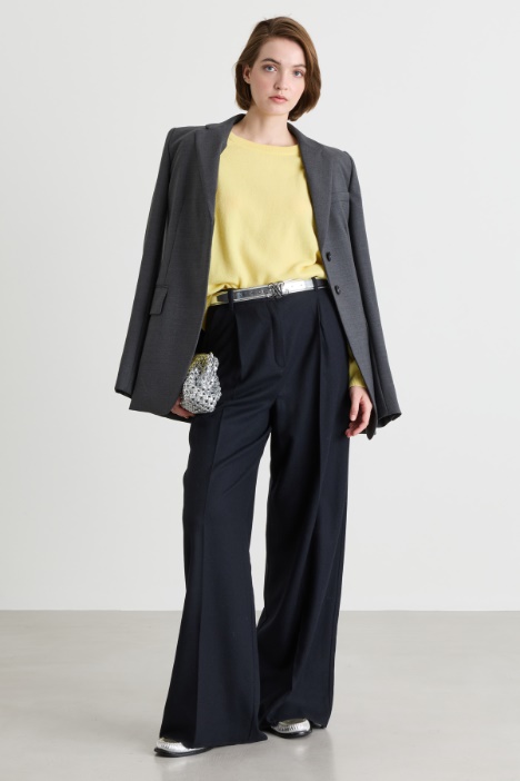 Wide-leg flannel trousers - Intrend