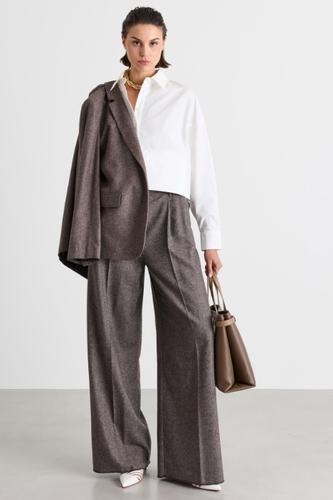 Wide-leg flannel trousers - Intrend