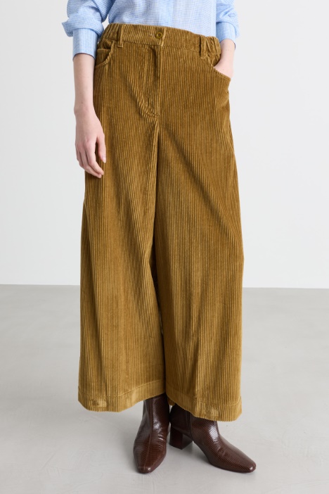 Pantalone crop in velluto
