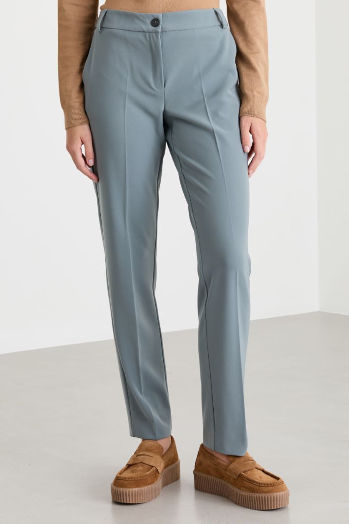 Slim-fit chino trousers - LIGHT BLUE - Intrend - 2