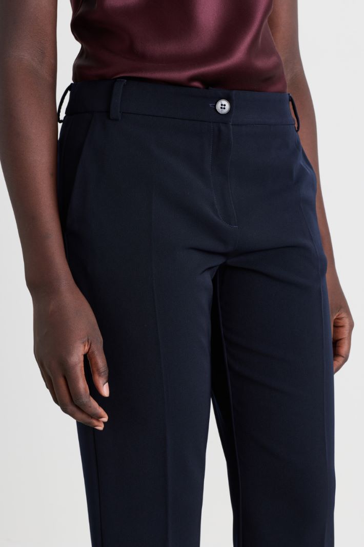 Slim-fit chino trousers - BLUE - Intrend - 3