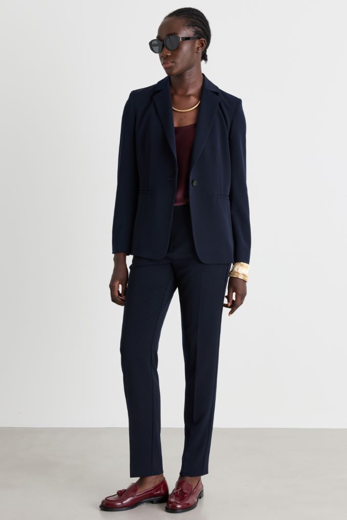 Slim-fit chino trousers - BLUE - Intrend