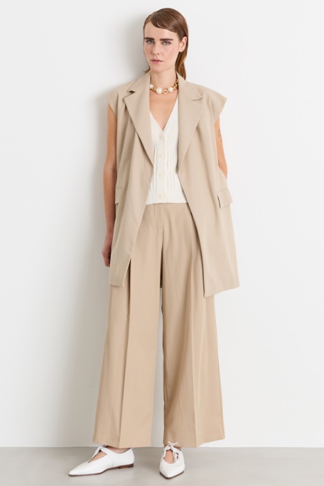 Double-pleated cropped trousers - Intrend