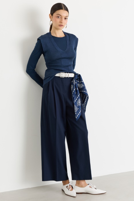 Double-pleated cropped trousers - Intrend