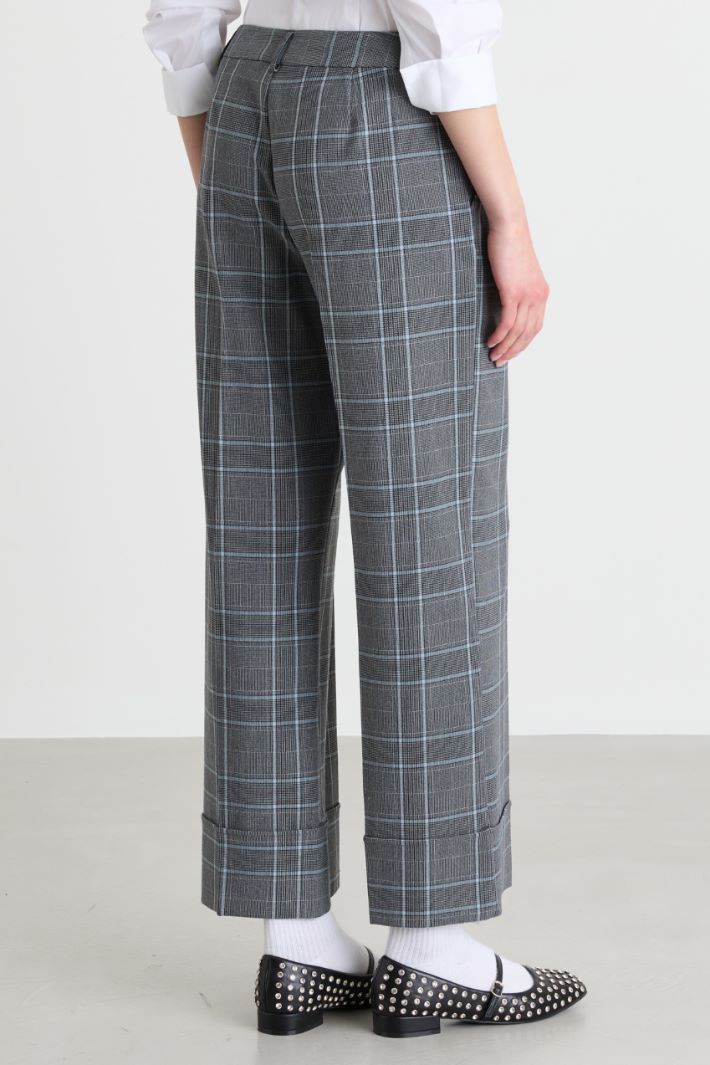 Stretch gabardine trousers - GREY LIGHT BLUE - Intrend - 4
