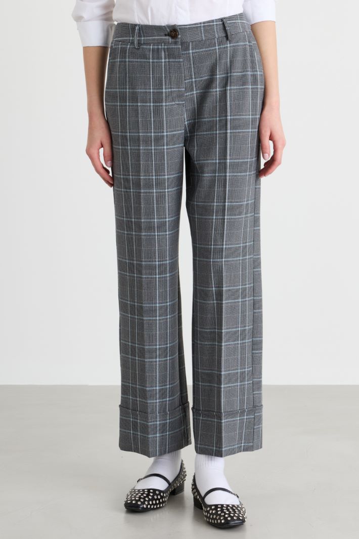 Stretch gabardine trousers - GREY LIGHT BLUE - Intrend - 2