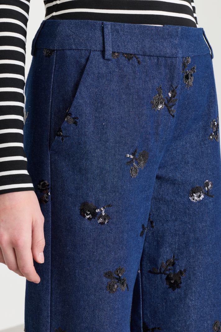 Embroidered jeans - BLUE - Intrend - 3