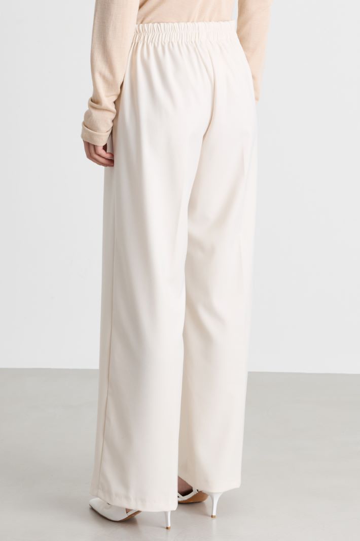 Stretch flannel trousers - WHITE - Intrend - 4