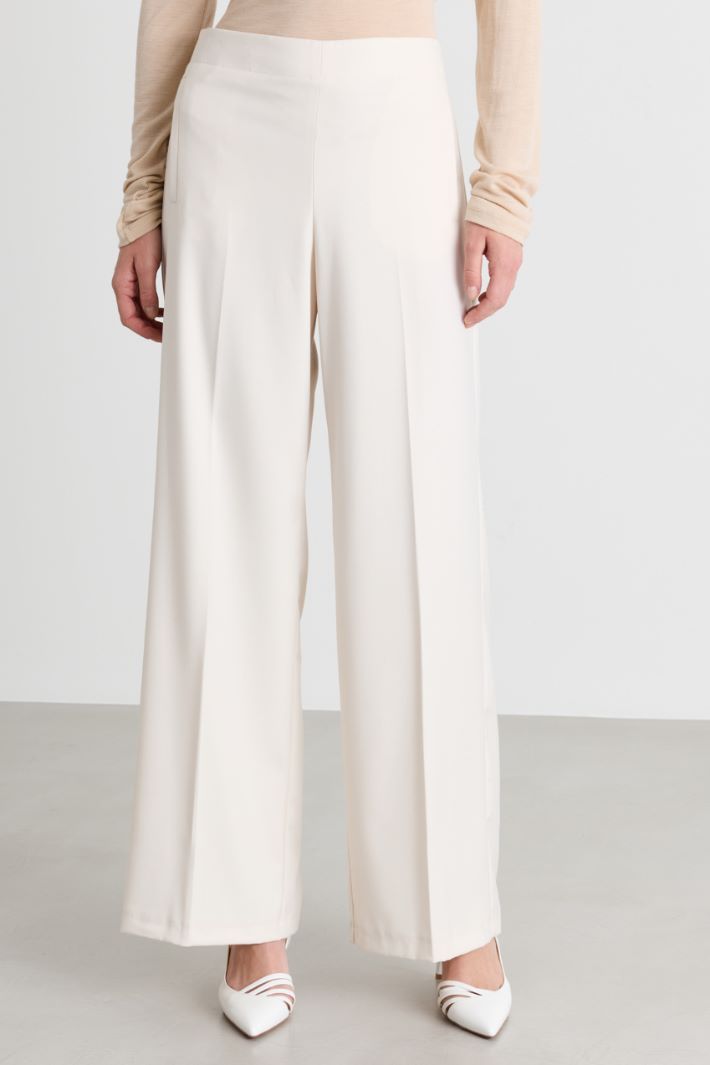 Stretch flannel trousers - WHITE - Intrend - 2