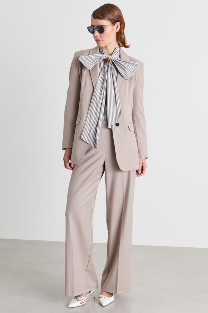 Stretch flannel trousers - BEIGE - Intrend