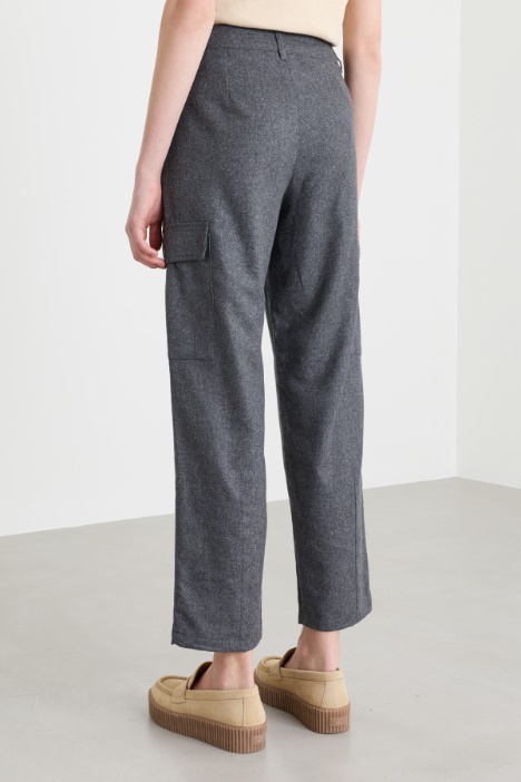 Pantalone cargo in flanella