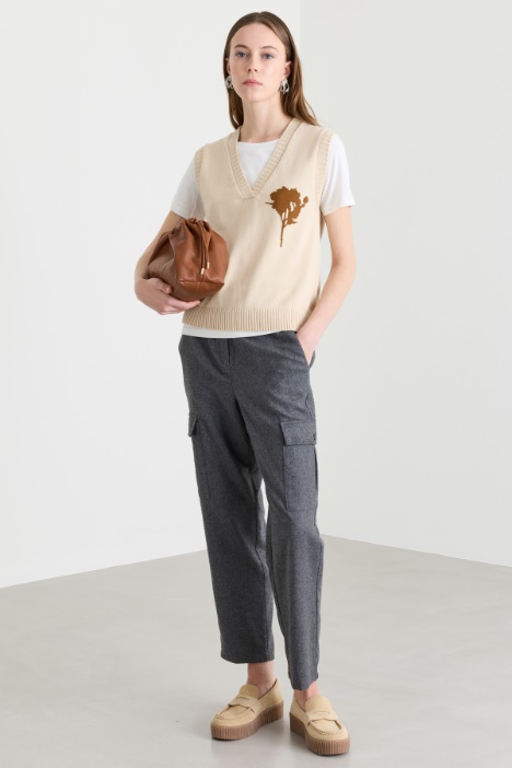 Flannel cargo trousers - Intrend