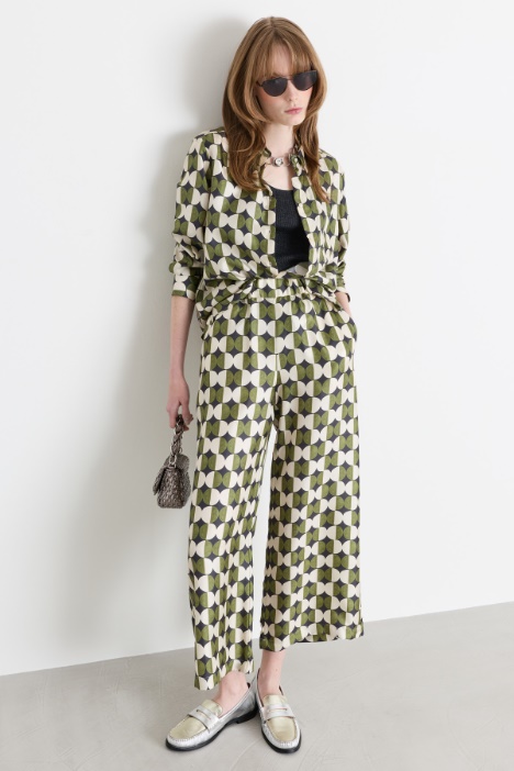 Printed twill trousers - Intrend