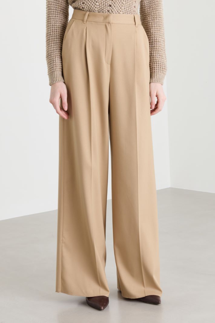 Pantalon ample à rayures tennis - BEIGE - Intrend - 2