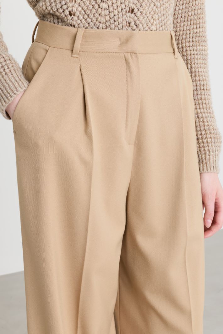 Pantalon ample à rayures tennis - BEIGE - Intrend - 3