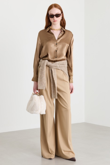 Pinstripe wide-leg trousers - Intrend