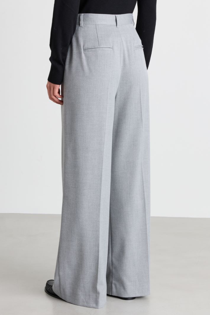 Pinstripe wide-leg trousers - GREY - Intrend - 4