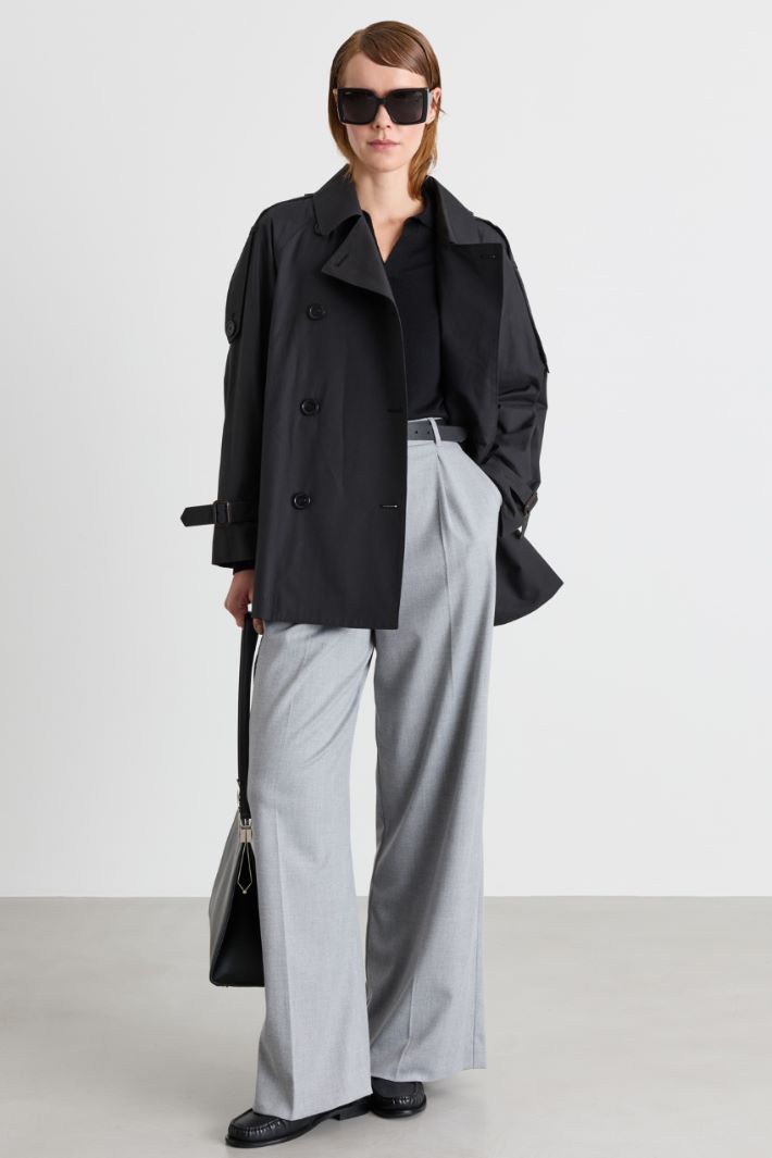Pinstripe wide-leg trousers - GREY - Intrend