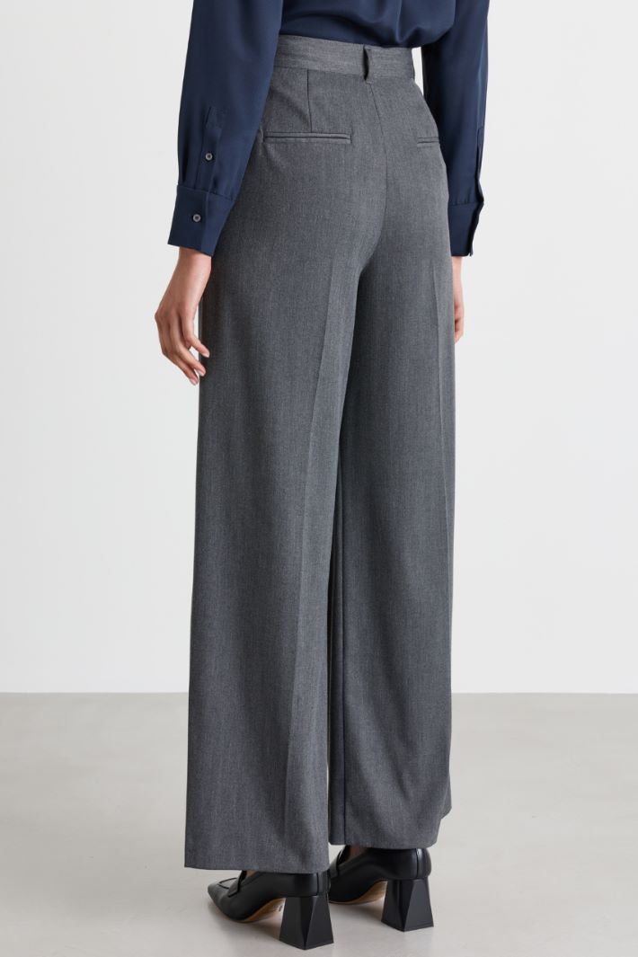Pinstripe wide-leg trousers - GREY - Intrend - 4