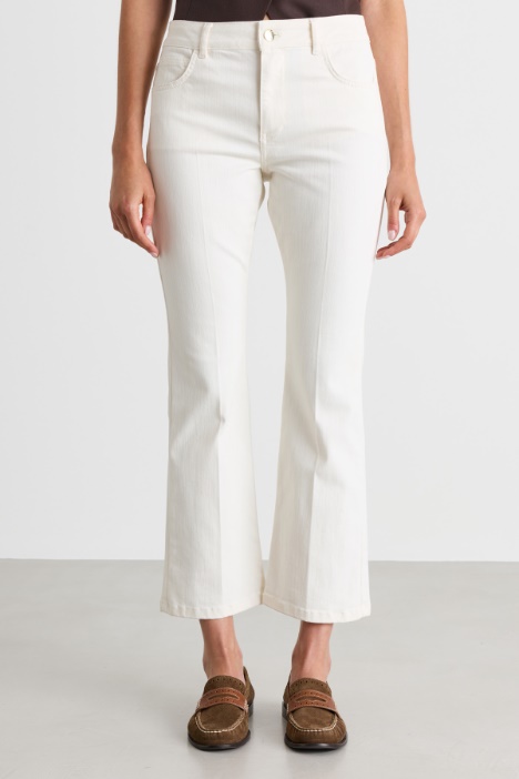 Pantalone flare in twill