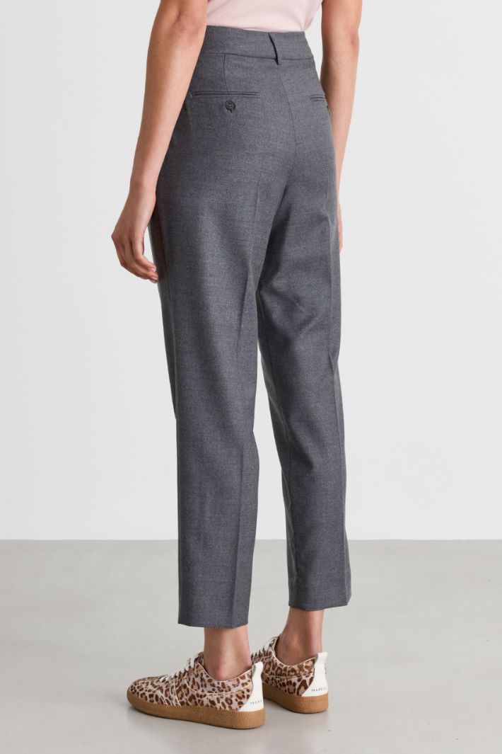 Flannel cigarette trousers - GREY - Intrend - 4