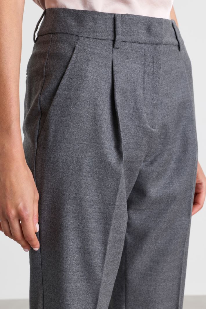 Flannel cigarette trousers - GREY - Intrend - 3