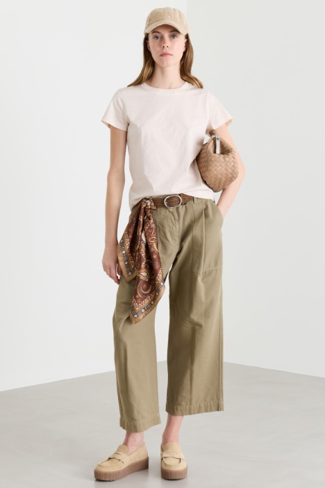 Barrel-leg canvas trousers - Intrend