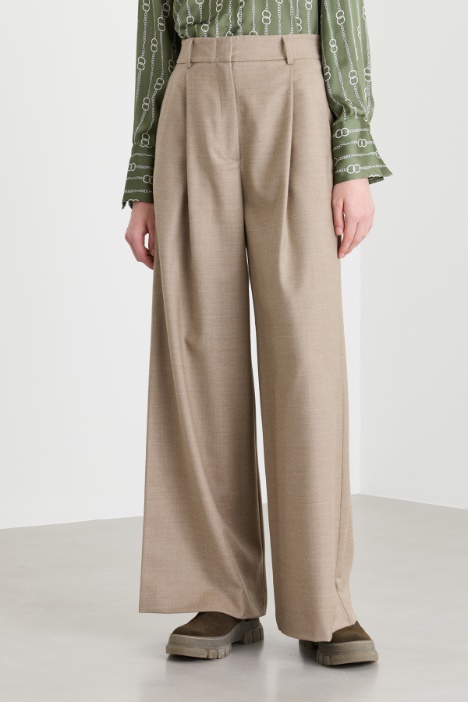 Pantalone palazzo in flanella