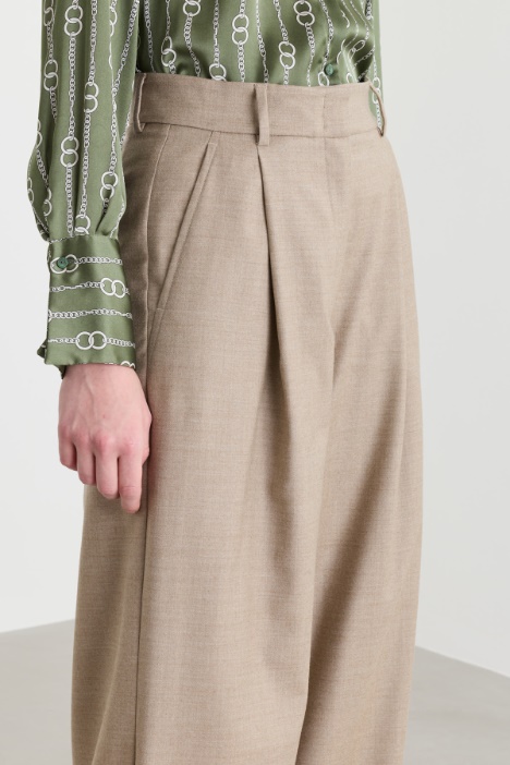 Pantalone palazzo in flanella