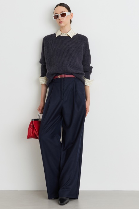 Flannel palazzo trousers - Intrend
