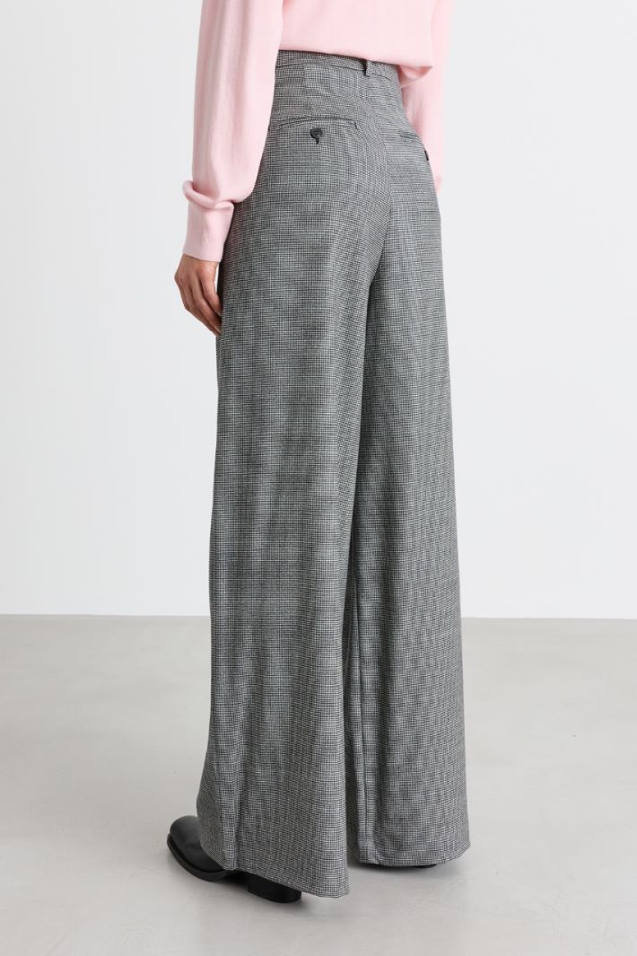 Flannel palazzo trousers - GREY - Intrend - 4