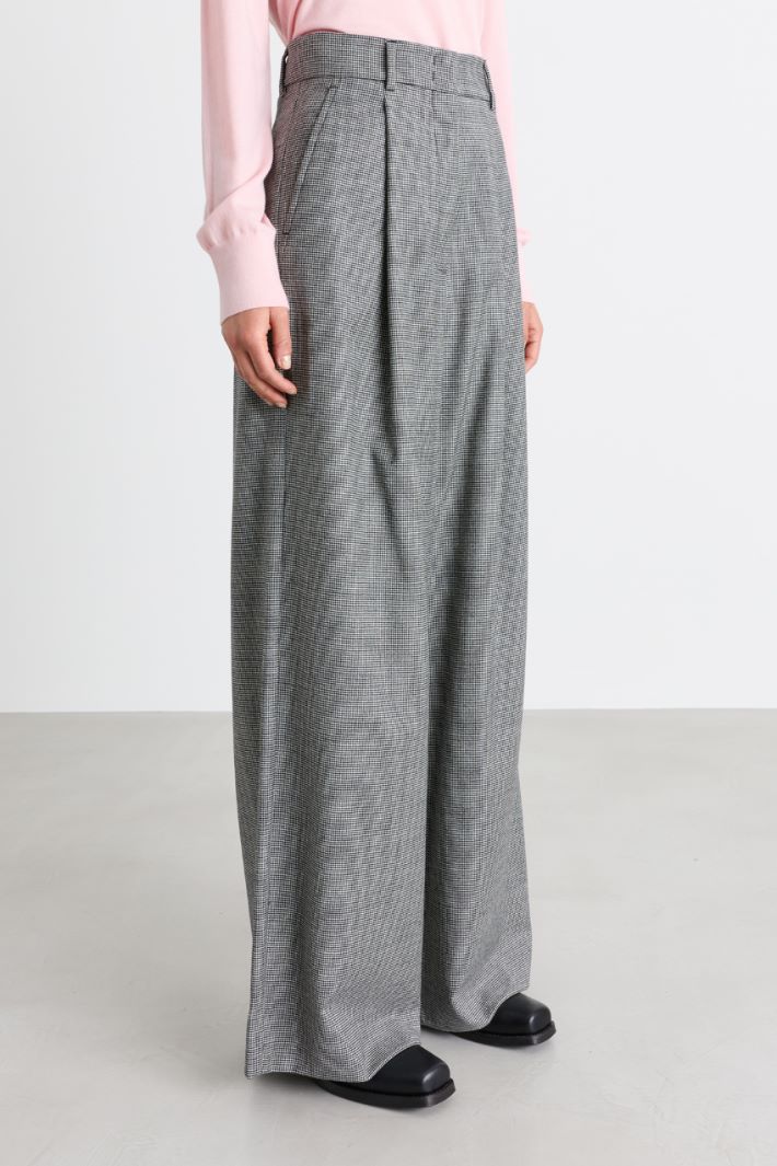 Flannel palazzo trousers - GREY - Intrend - 3