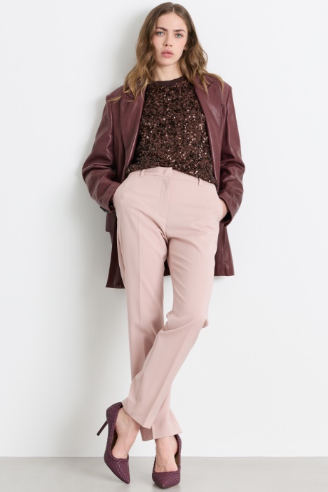 Pantalón pitillo de lana - Intrend