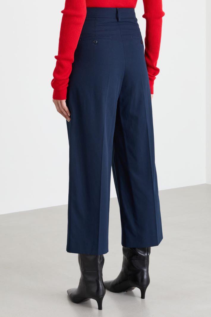 Pleated trousers - BLUE - Intrend - 4